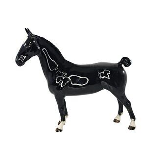 Beswick England Hackney Black Magic Horse #1361 *AS IS REPAIRED*